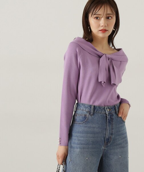 オフショルリボンニット　24AW