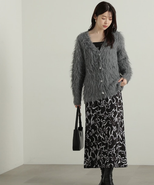 リボン柄ナロースカート　24AW