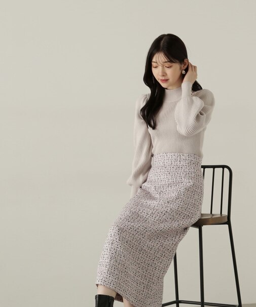 ミックスツイードタイトスカート　24AW