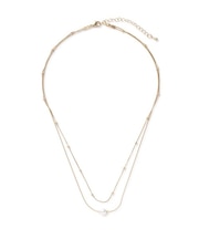 パールトップダブルチェーンネックレス