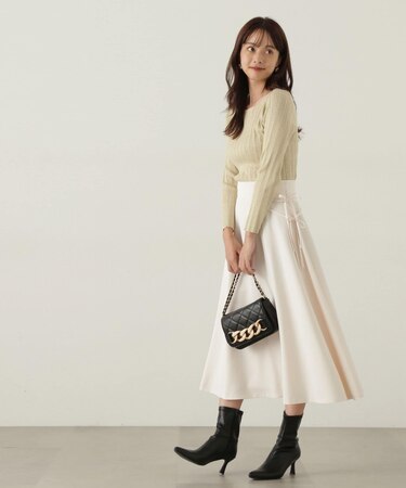 サイドリボンフレアスカート