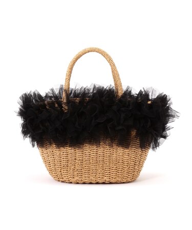 チュールデザインかごバッグ