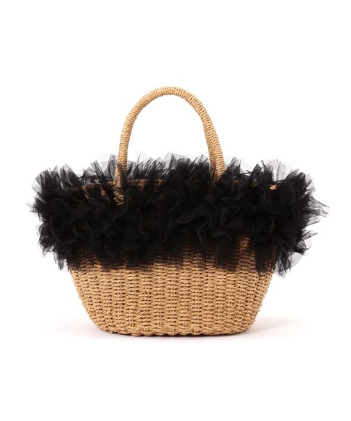 チュールデザインかごバッグ