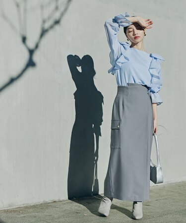 ラップ風ナロースカート