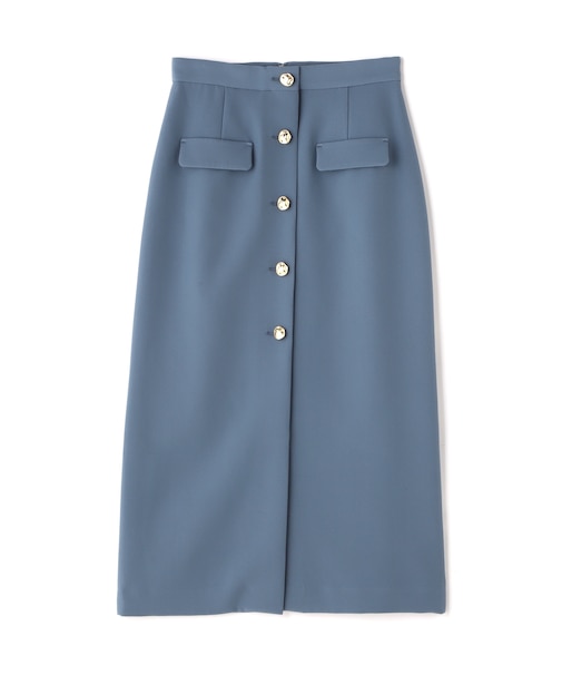 フロント釦フラップタイトスカート