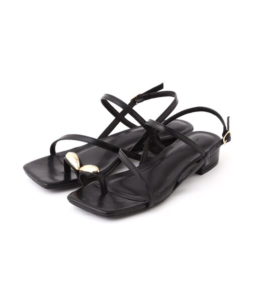 ゴールドモチーフトングサンダル