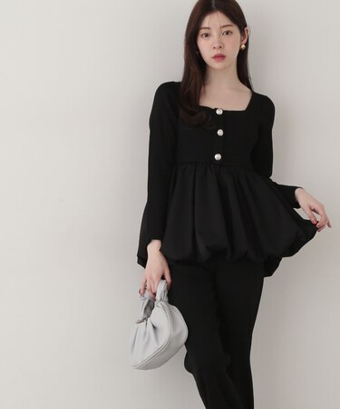 バルーンリブニット