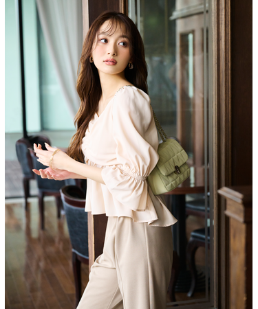 2wayフロントギャザーブラウス