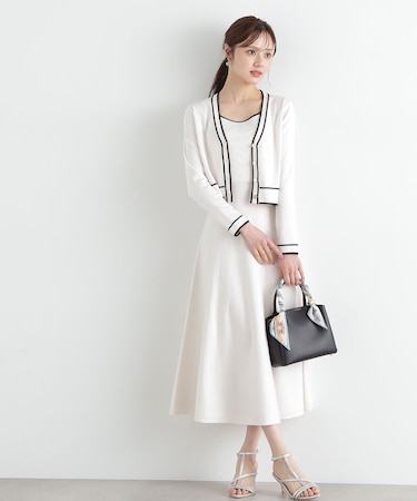 バイカラーアンサンブルニットワンピース