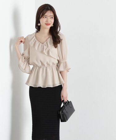 ラッフルカシュクールブラウス
