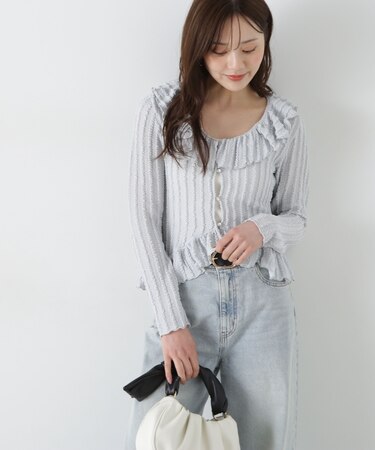 シアーフリルカーディガン