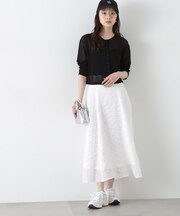 シアーチュールフリンジフレアスカート