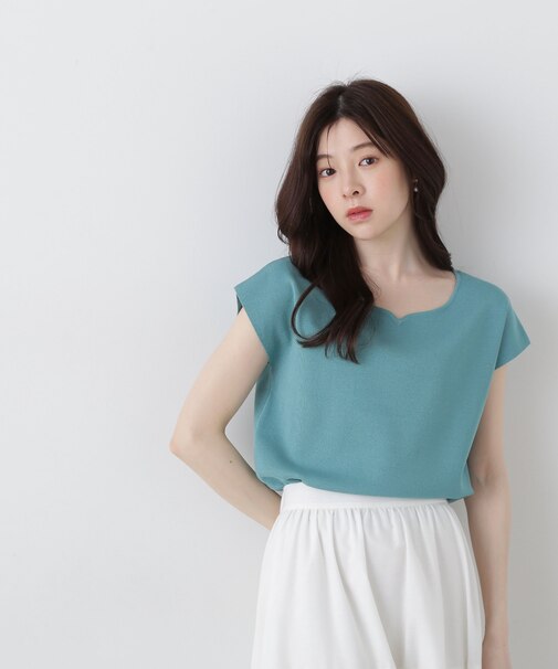 ハートカットフレンチ総針ニット