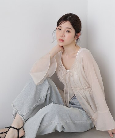 フィッシュテール楊柳ブラウス