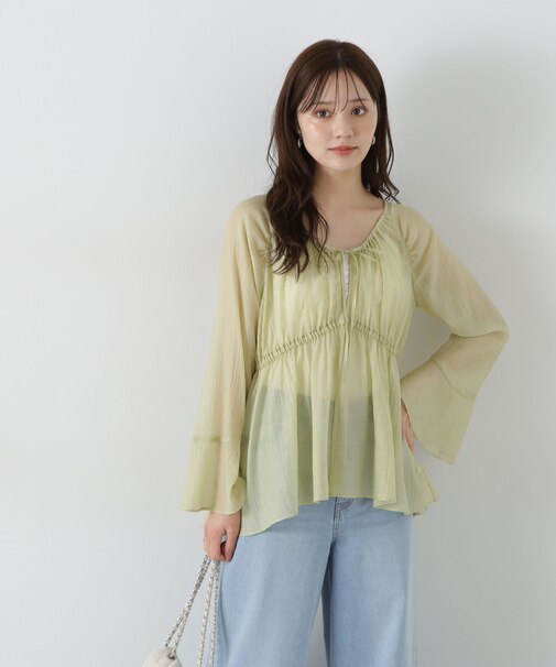 フィッシュテール楊柳ブラウス