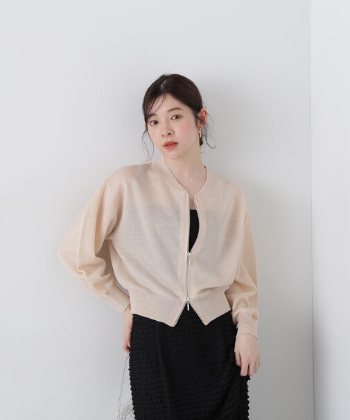 シアーニットブルゾン