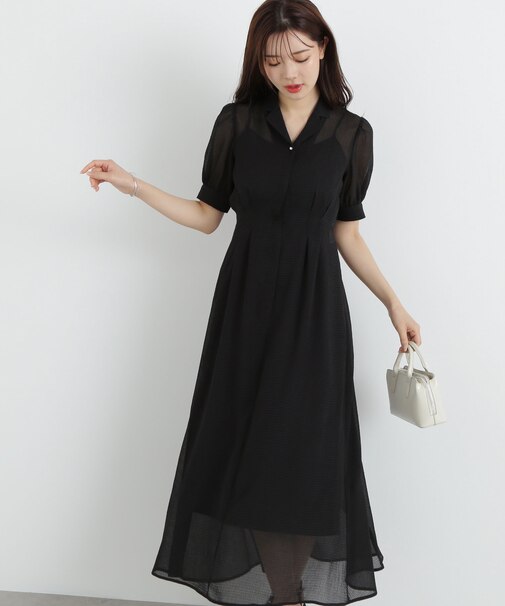 シアーシャツワンピース