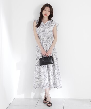 花柄楊柳ワンピース