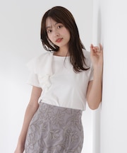 アシメフリルカットソー