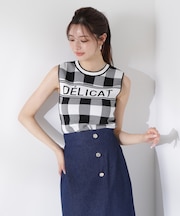 ブロックチェックジャガードニット