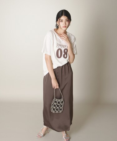 マットサテンスリットスカート