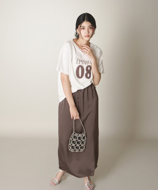 マットサテンスリットスカート