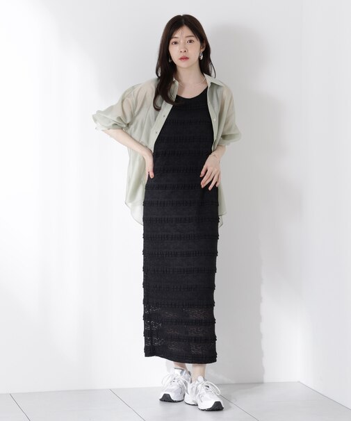 カットレースノースリーブワンピース