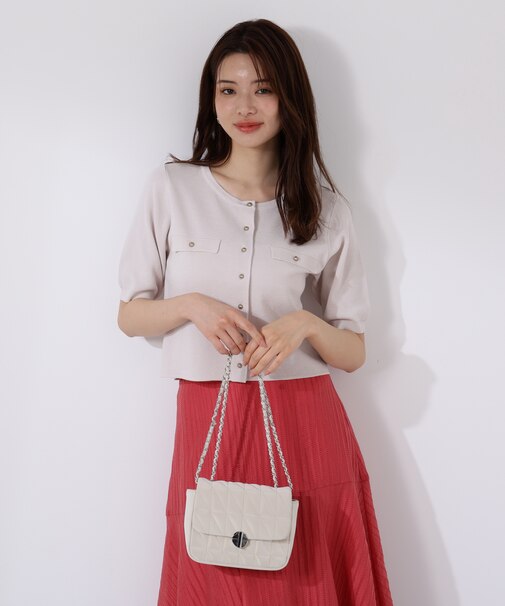 ショート半袖カーディガン