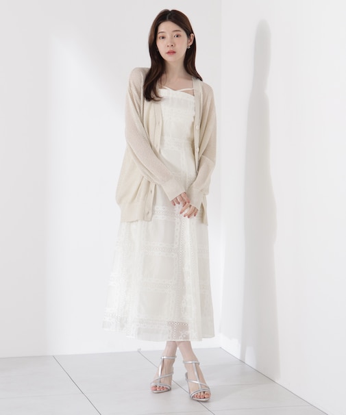 シアーパネルレースワンピース