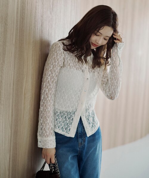 プロポーションボディドレッシング♡ レースディテールブラウス 24SS