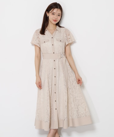 レースシャツワンピース