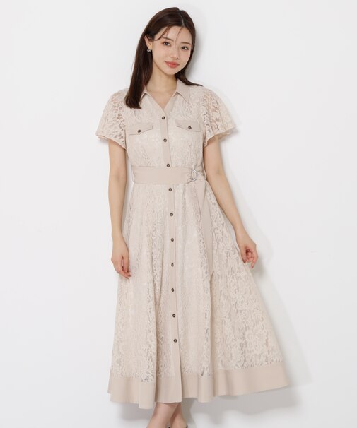 レースシャツワンピース