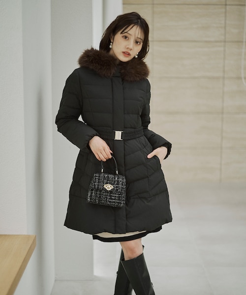 美品✨ボディドレッシングデラックス　ベルト付　ダウンコート　美シルエット M ベルト付ダウン｜プロポーションボディドレッシングの通販