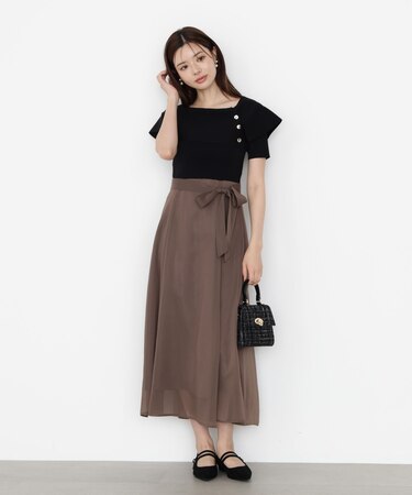 ケープ風ニットドッキングワンピース 25AW