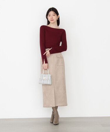 ダンボールフェイクスエードタイトスカート