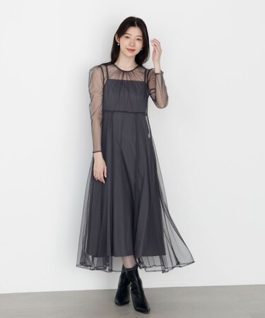 ＜藤田みりあさんコラボ＞キャミ付きチュールワンピース 25AW