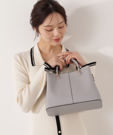 メタルハンドルトートバッグ