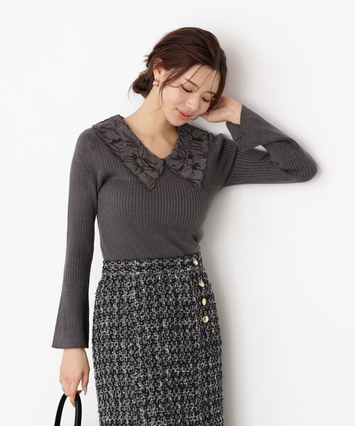 レース襟付きニット 25AW｜プロポーションボディドレッシングの通販