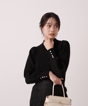 ＜ハンドウォッシャブル＞ハイネックボリュームスリーブニット