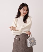 ＜ハンドウォッシャブル＞ハイネックボリュームスリーブニット