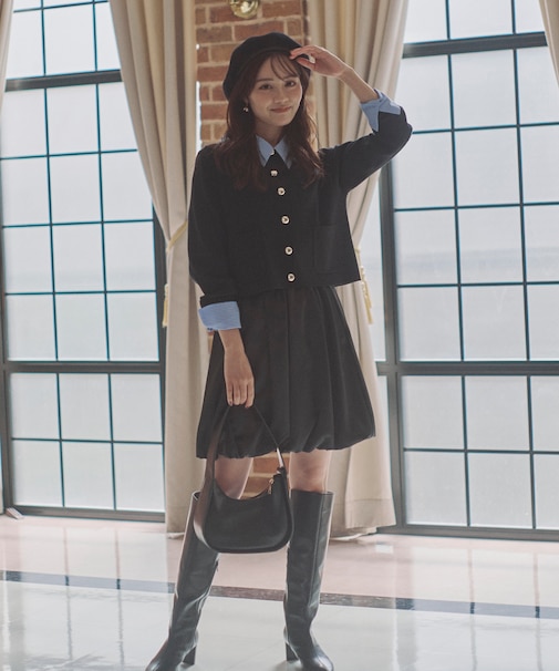 ＜ウォッシャブル＞バルーンミニスカート