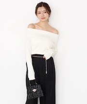 ＜谷川菜奈さん着用＞オフショルリブニット