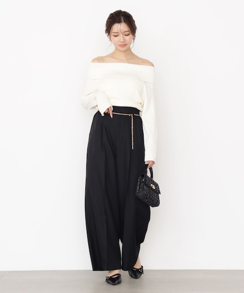 プロポーションボディドレッシング ＜谷川菜奈さんコラボ＞チェーン付きワイドパンツ 谷川菜奈さんコラボ＞チェーン付きワイドパンツ 25AW｜プロポーション