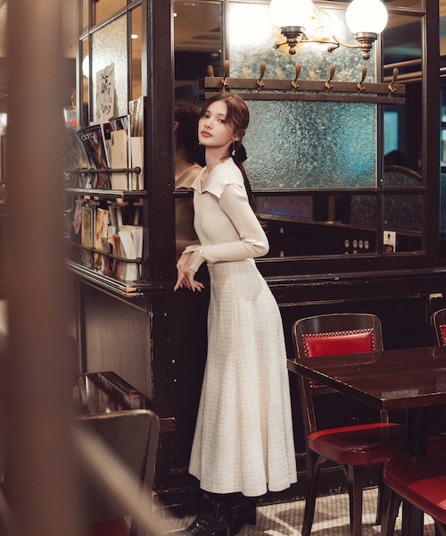 プロポーション ボディドレッシング（PROPORTION BODY DRESSING）/ミックスツイードフレアスカート 25AW ミックスツイードフレアスカート 25AW｜プロポーションボディ