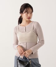 レイヤードキャミ付ニット