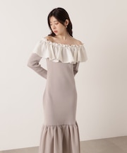 2wayオフショルニットワンピース