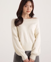 ミニシャギーオフショルニット
