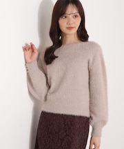 ミニシャギーオフショルニット