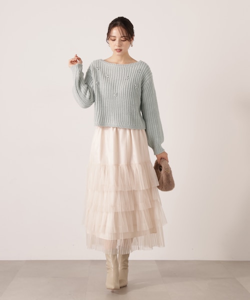 部分プリーツティアードスカート 25AW｜プロポーションボディ
