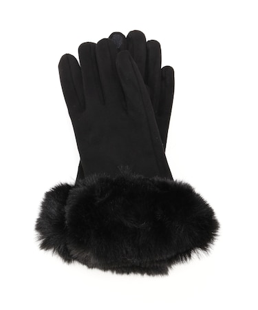 フェイクスエードファーグローブ